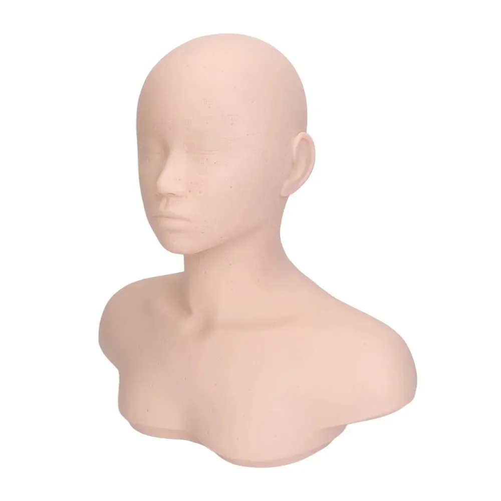 

Multifunctional Mannequin Head Model with Shoulder for Massage Practice Training Mannequin Head Versatile Soft Comfortable Touch