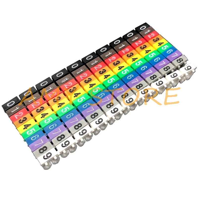 สายพลาสติก MARKER ป้ายแท็ก Letter M-0 M-1 M-2 M-3 สายไฟหมายเลข 0 ถึง 9 ขนาด 1.5-6mm2 10 สี PVC ฉนวนกันความร้อน MARKER