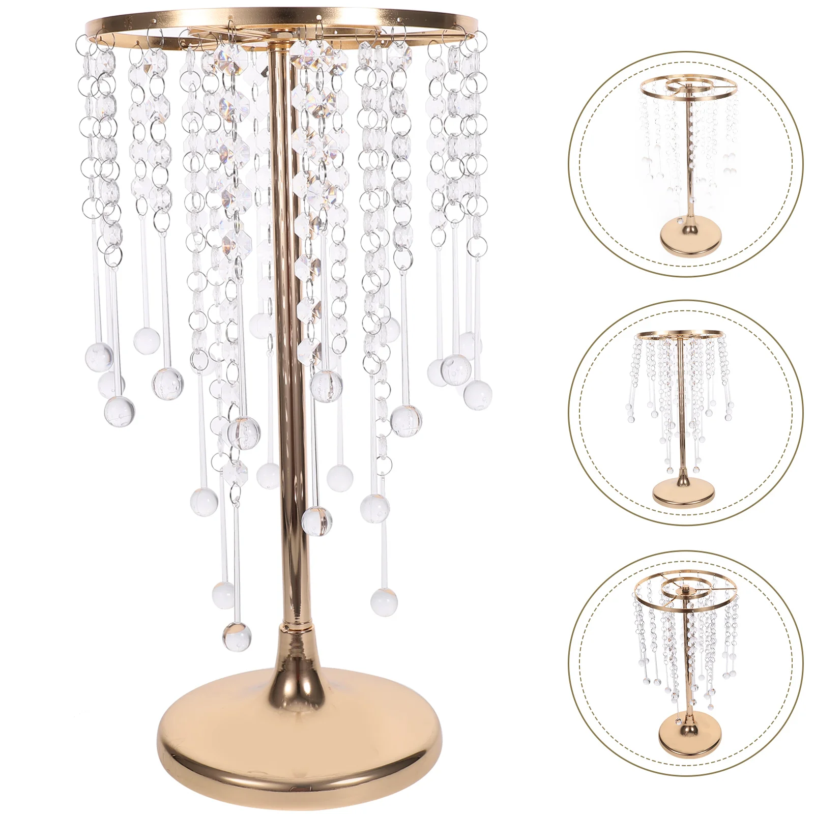 

1pc Crystal Wedding Table Centerpiece Vase Tall Metal Flower Stand Decor Home Event Rust-Resistant Elegant Unique