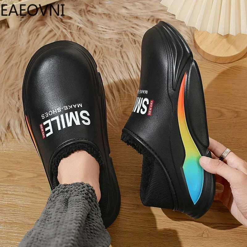 Hot Sale Couple\'s Slippers Winter Outdoor Indoor Waterproof Home Cotton Mans Slipper Bedroom Houseshoes Fashion Mans Footwear