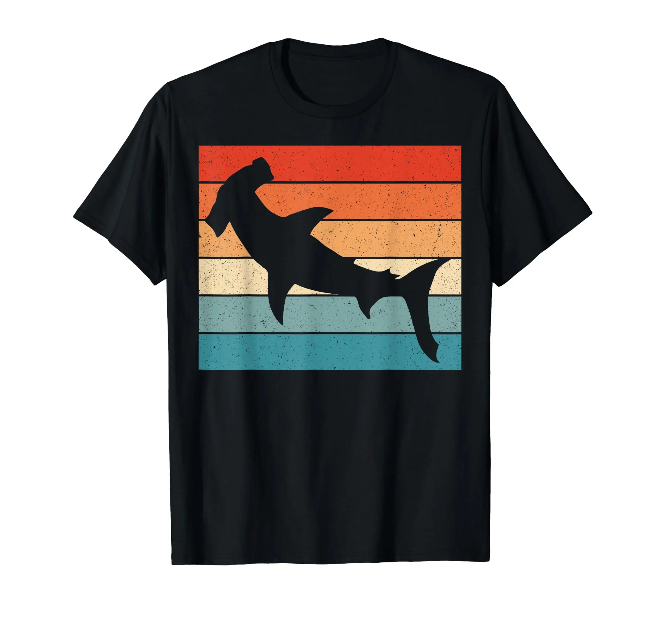 Hot-Selling Vintage Color Animal Lover Hammerhead Shark Short Sleeve Men Women Leisure Drop Pure Nice Cotton Loose Tee