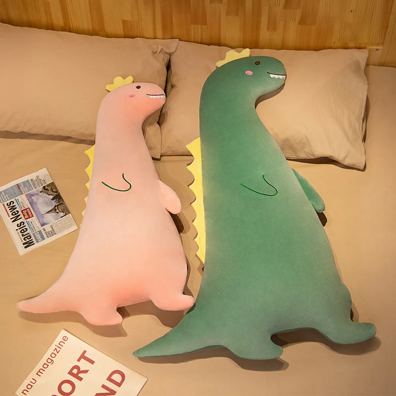 

100cm Cartoon Big Size Animal Long Pillow Plush Toys Soft Stuffed Pink Green Dino Sofa Cushion Baby Sleeping Doll for Kids Gifts