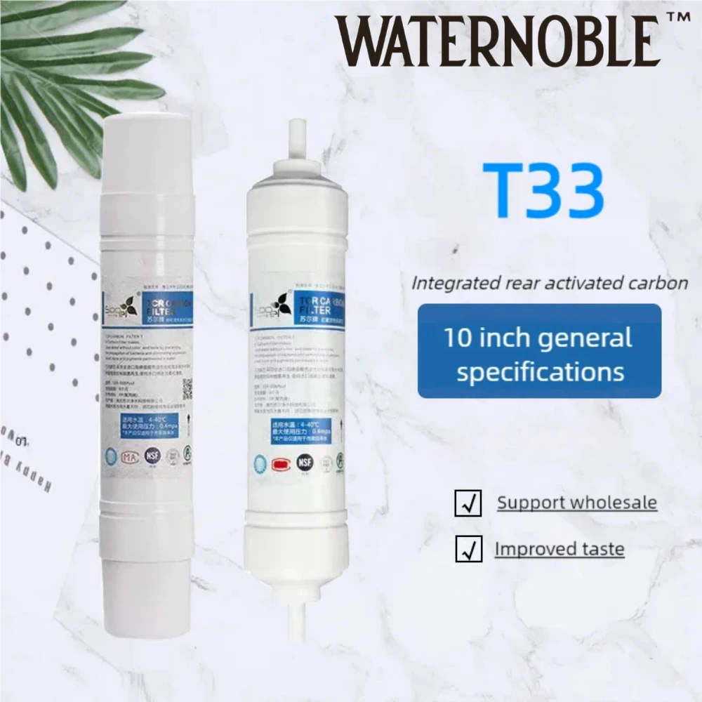 Waternoble T33 Post-Filter Coconut Shell Activated Carbon for Improved Taste Compatible with Most Ro Filtration Water Purifier