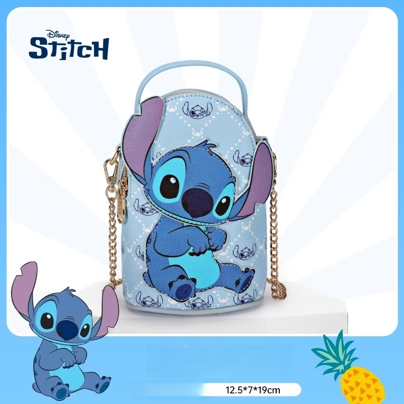 

New Disney Stitch Anime Cute Cell Phone Bag Cartoon Single Shoulder Crossbody Bag Hundred Chain Bag Girls Gift Toys