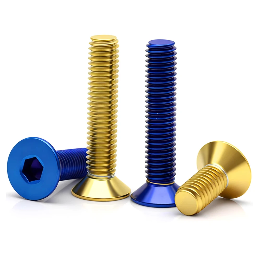 Weiyi M4 M5 M6 M8 DIN7991 SUS304 Edelstahl Senkkopfschrauben mit Innensechskant Titanblau und Goldbeschichtet Inbusschrauben – Detail 2