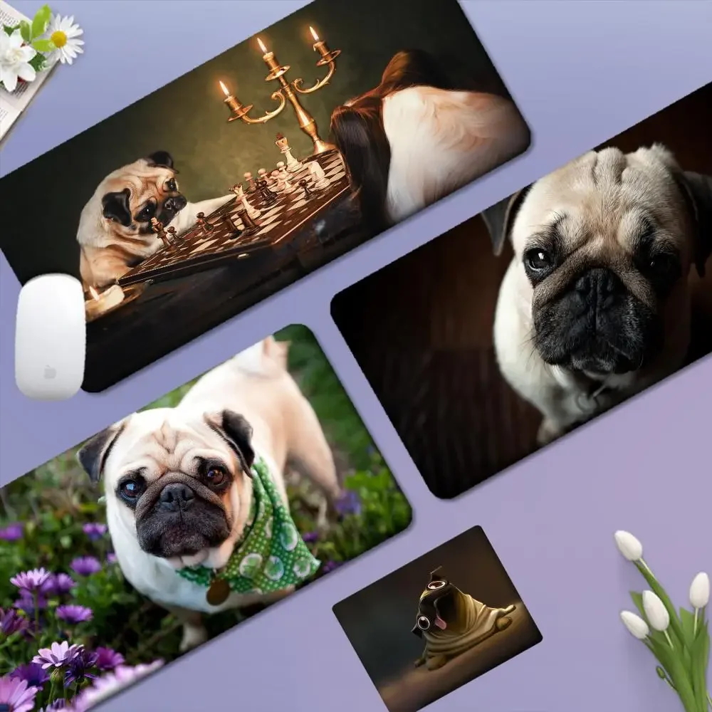 

Cute Pug Dog Mousepad New Rubber Mouse Durable Desktop Mousepad Size for Game Keyboard Pad for Gamer