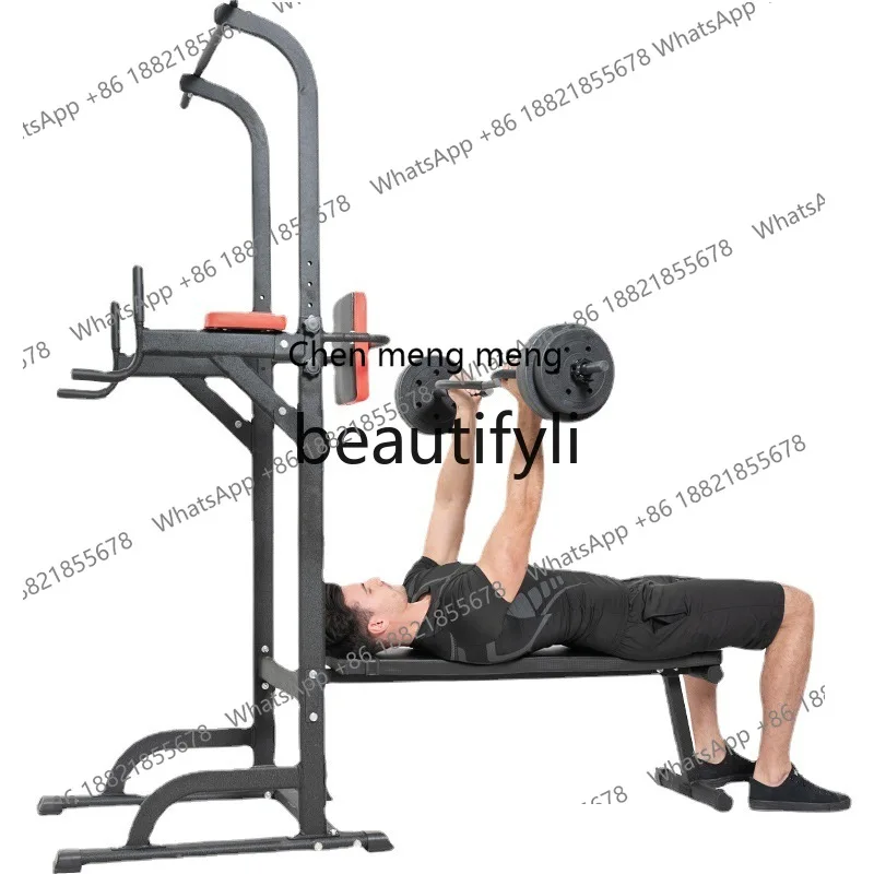 

x Bench Press Rack Indoor Pull-Up Weightlifting Trainer Bench Press Rack Barbell Abdominal Fly Bird Bench