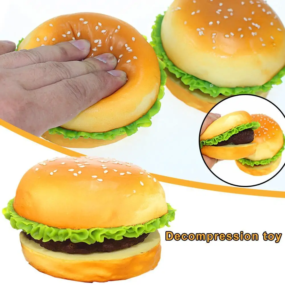 

Slow Rebound PU Simulation Hamburger 6.5cm Sesame Bread Pendant Pinching And Decompression Toy Ornament Prank Props Gift For Kid