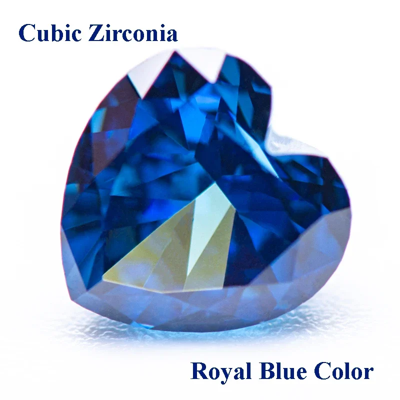 

Cubic Zirconia Crushed Ice Cut Royal Blue Color Heart Shape Charms Beads for Diy Jewelry Making Rings Materials No Certificate