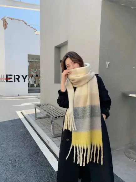 

2022 Winter Women Scarf Cashmere Warm Pashmina Female Scarves Thick Shawl Wraps Soft Bufanda Tassels Shawl Long Stole Lady Hijap