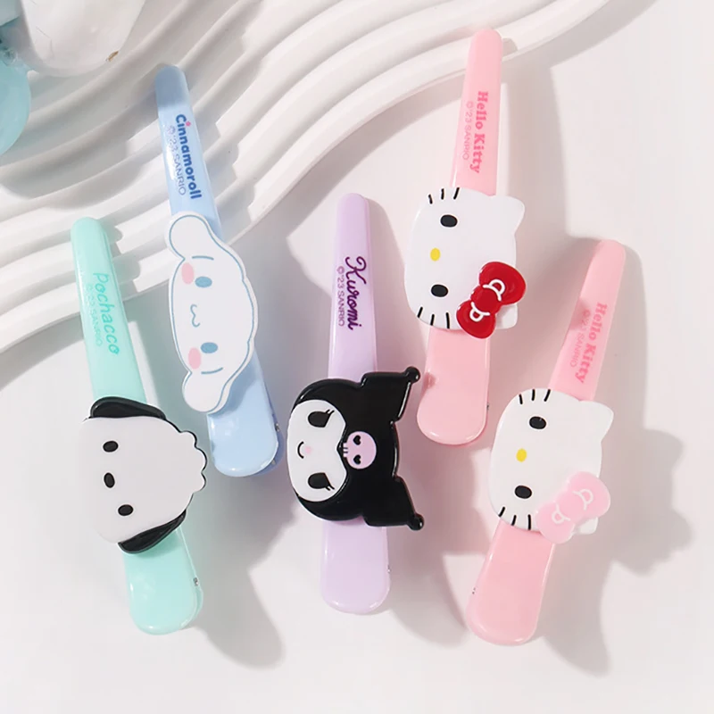 1/2 Stuks Sanrio Hello Kitty Haarspeld Schattige Cartoon Duckbill Clip Kt Kat Haarspeldjes Kant Pony Clips Voor Meisjes Mooie Haaraccessoires