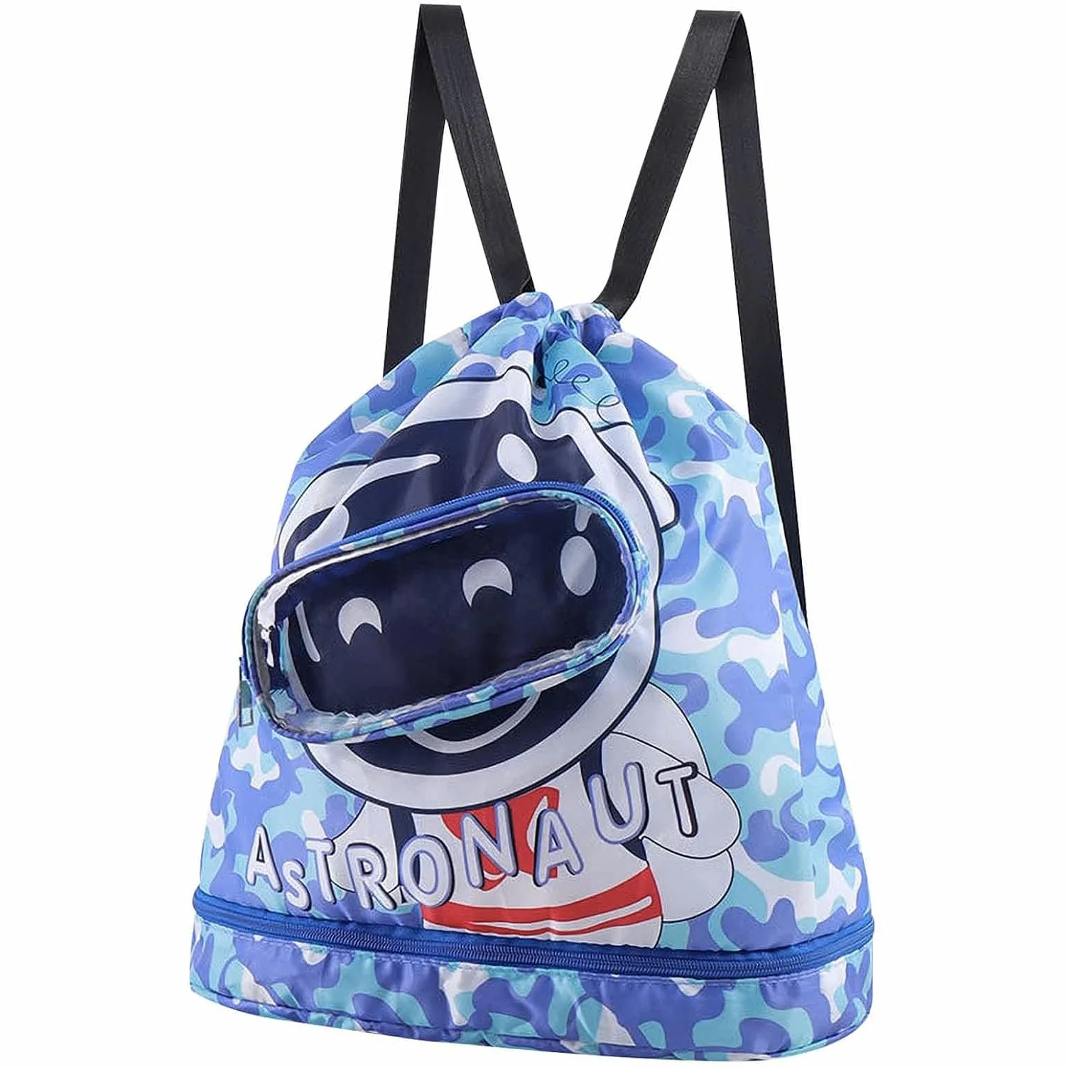 Kids Dry Wet Separation Swim Backpack Portable Swimming Storage Toiletry Bag with Independent Shoe Compartment for Beach Pool