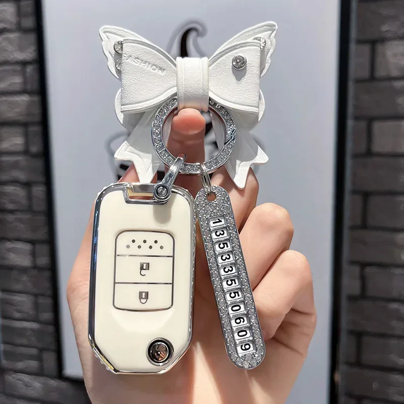Car Remote Key Case Cover for Honda Civic 4d 9th Gen 10 Accord XRV Life Jazz Crv Fit Keychain Shell Keyless Interior Accessories