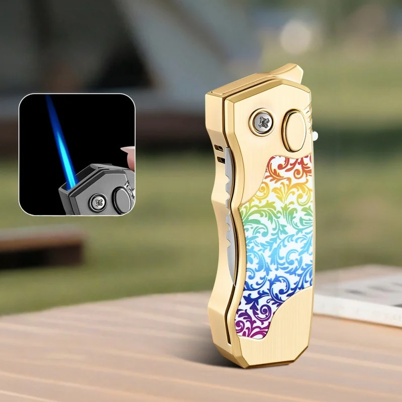 

Хит продаж: Многофункциональная газовая зажигалка 2-в-1 из металла, ветрозащитная, портативная, для улицы, подарок для мужчин