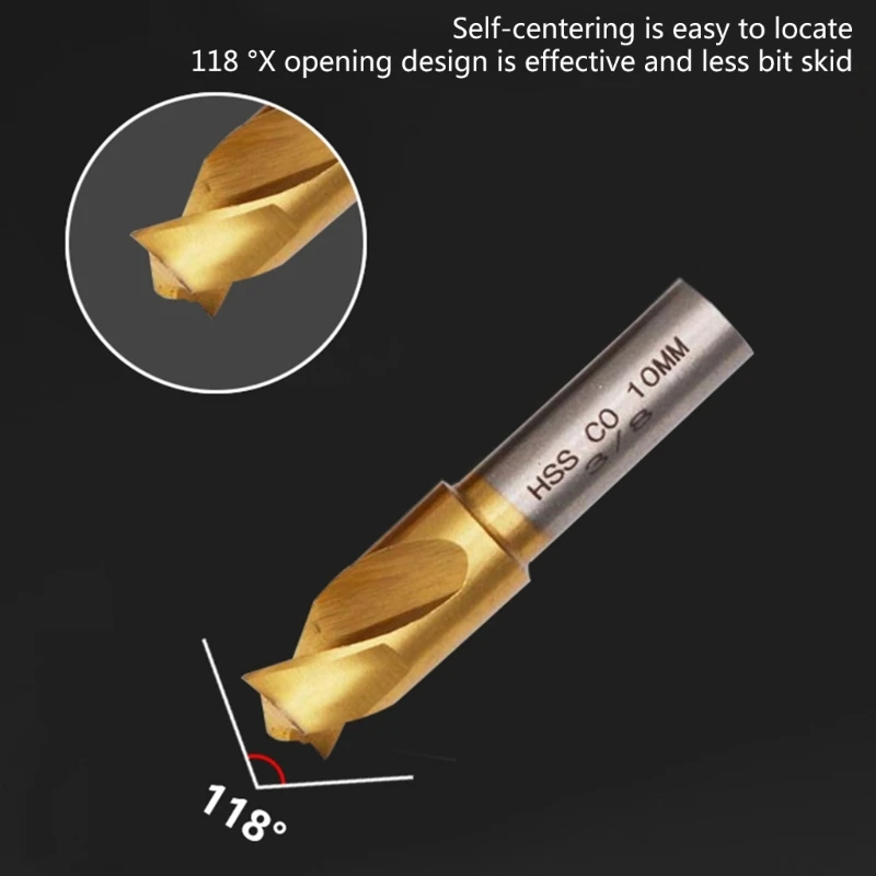 3Pcs Spot Weld Drill Bit Set Spot Weld Cutter 1/4(6.5mm),5/16(8mm),3/8(10mm) Toughness Hardness Spot Weld Cutter