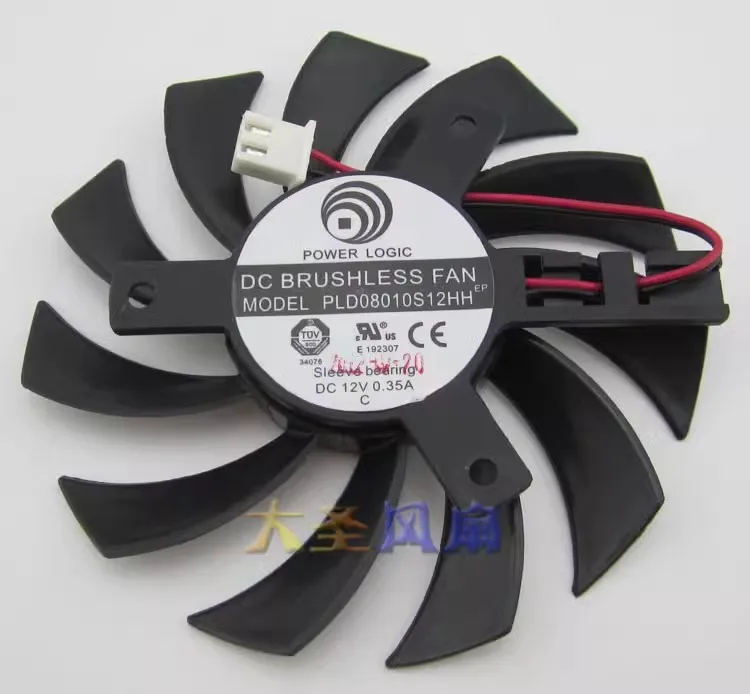Free shipping Original EVGA ONDA GT430/440/620/630 graphics card fan PLD08010S12HH 12V 0.35A