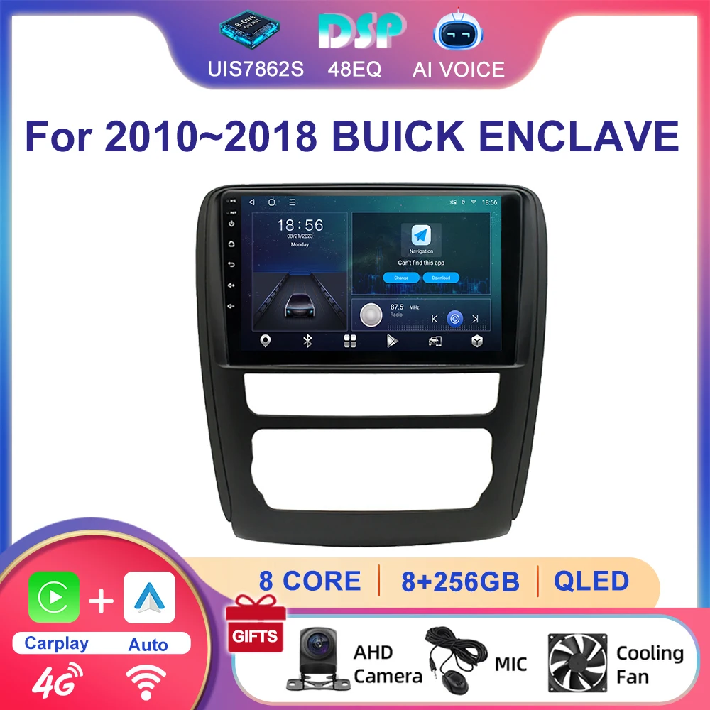 9 Inch Android 13 Gps Navigation For Buick Enclave 2010~2018 Android Car Stereo BT RDS DSP WIFI Audio Carplay Multimedia Player