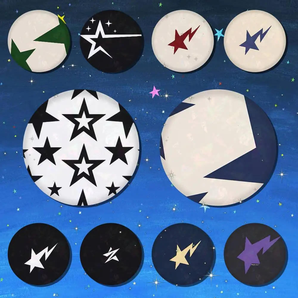 Black Star Runde Snap-in-Broschen, Rockband-Anstecknadeln, Abzeichen, Fan-Kollektion, Accessoires, Schmuck, handgefertigte Geschenke