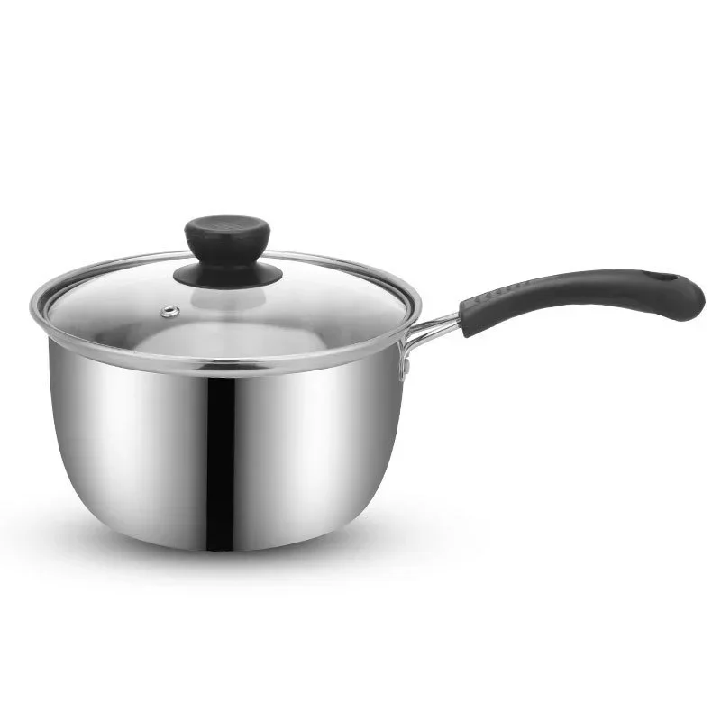 Multifunctional cooking pot, stainless steel soup pot, thickened anti-scalding handle, kitchen steaming pot, tempered glass lid