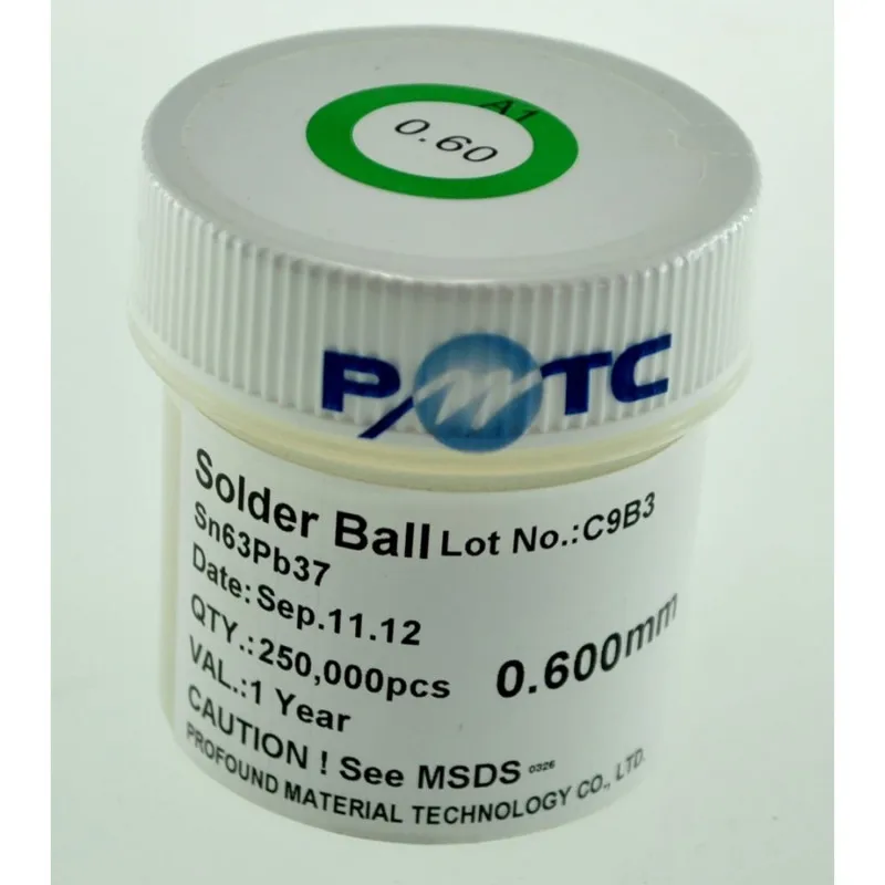 Solder Balls Leaded 0,45mm 250k Pmtc