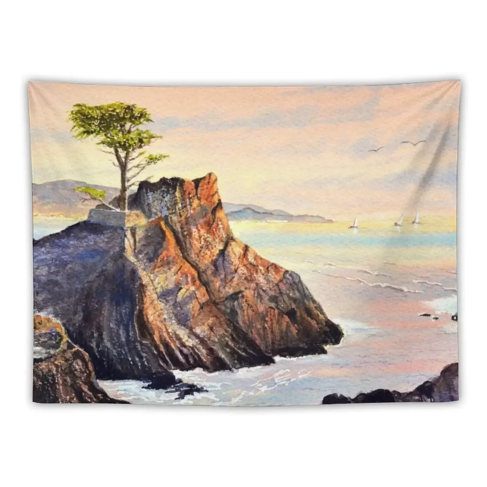 

Lone Cypress Tree Pebble Beach California Tapestry Home Decoration Accessories Outdoor Decoration Tapestry