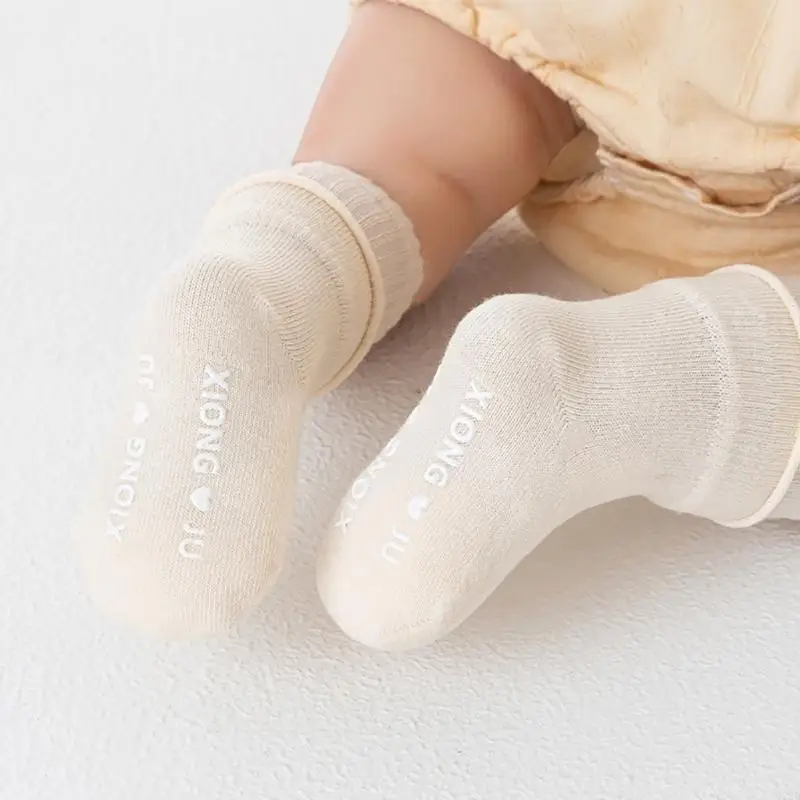 

Q22D AntiSlip Baby Floor Socks KneeHigh Socks Unisex Prewalker Cotton Socks