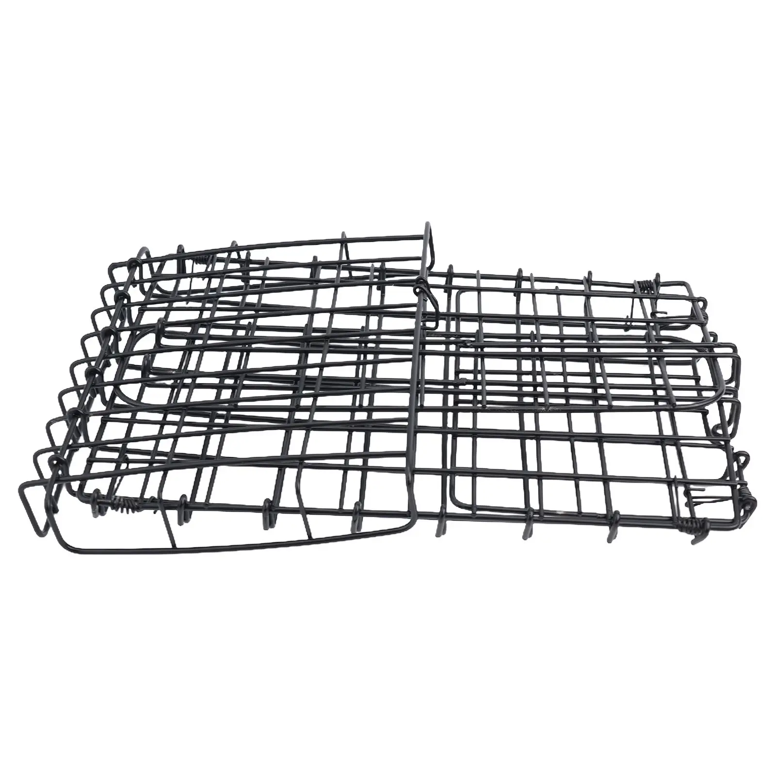 Basket Cargo Foldable Steel Wire Steel Frame Stacking Basket Black Convenient For Storage Daily Carrying Capacity