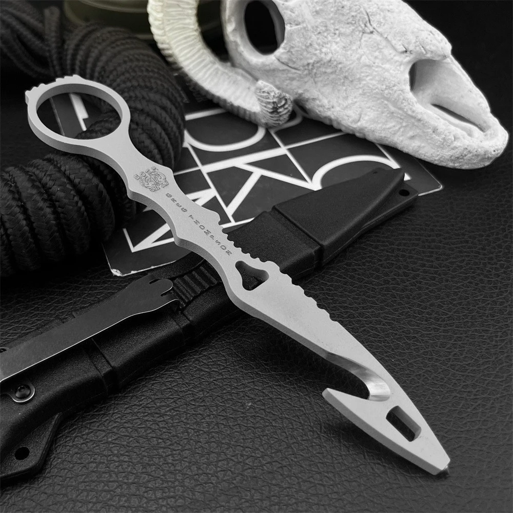 

Нож с фиксированным клинком из стали 440C, тактический охотничий нож с цельностальной рукоятью, инструмент для выживания и самообороны EDC для повседневного использования на природе