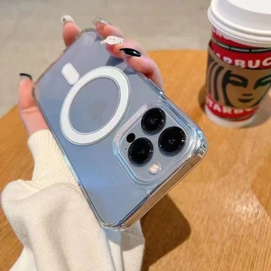 Original Clear Magsafe Magnetic Wireless Charging Animation Case For iPhone 16 15 14 13 12 11 Plus Mini Pro Max XS XR 7 8 Cover 10 best sales clear case - №7