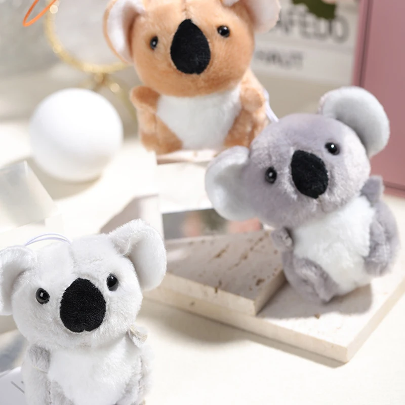 Colgante de muñeco de peluche de Koala de dibujos animados, llavero de peluche de Koala de Animal lindo, decoración de mochila, juguetes para niños, regalo de cumpleaños