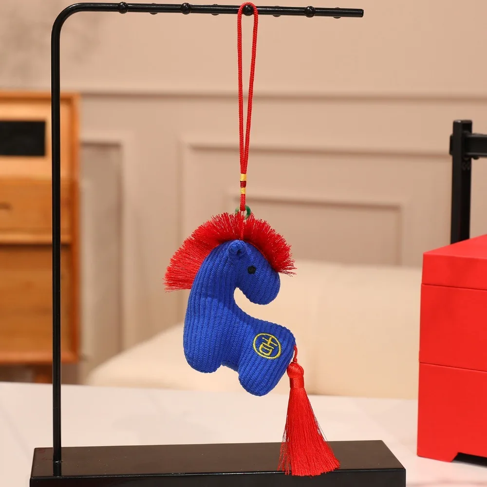 

Cartoon Plush Horse Keychain PP Cotton Soft Hanging Pony Doll Fluffy 12cm Plush Horse Doll Pendant Festive Decor