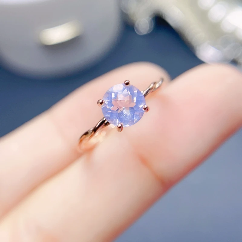 Rare color Lavender CRYSTAL RING 925 Sterling Silver Ring women's grand new product