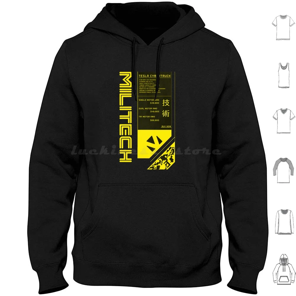 Militech Classic Hoodie cotton Long Sleeve Video Game Sci Fi Arasaka Corporation Arasaka Logo Keanu Reeves Militech