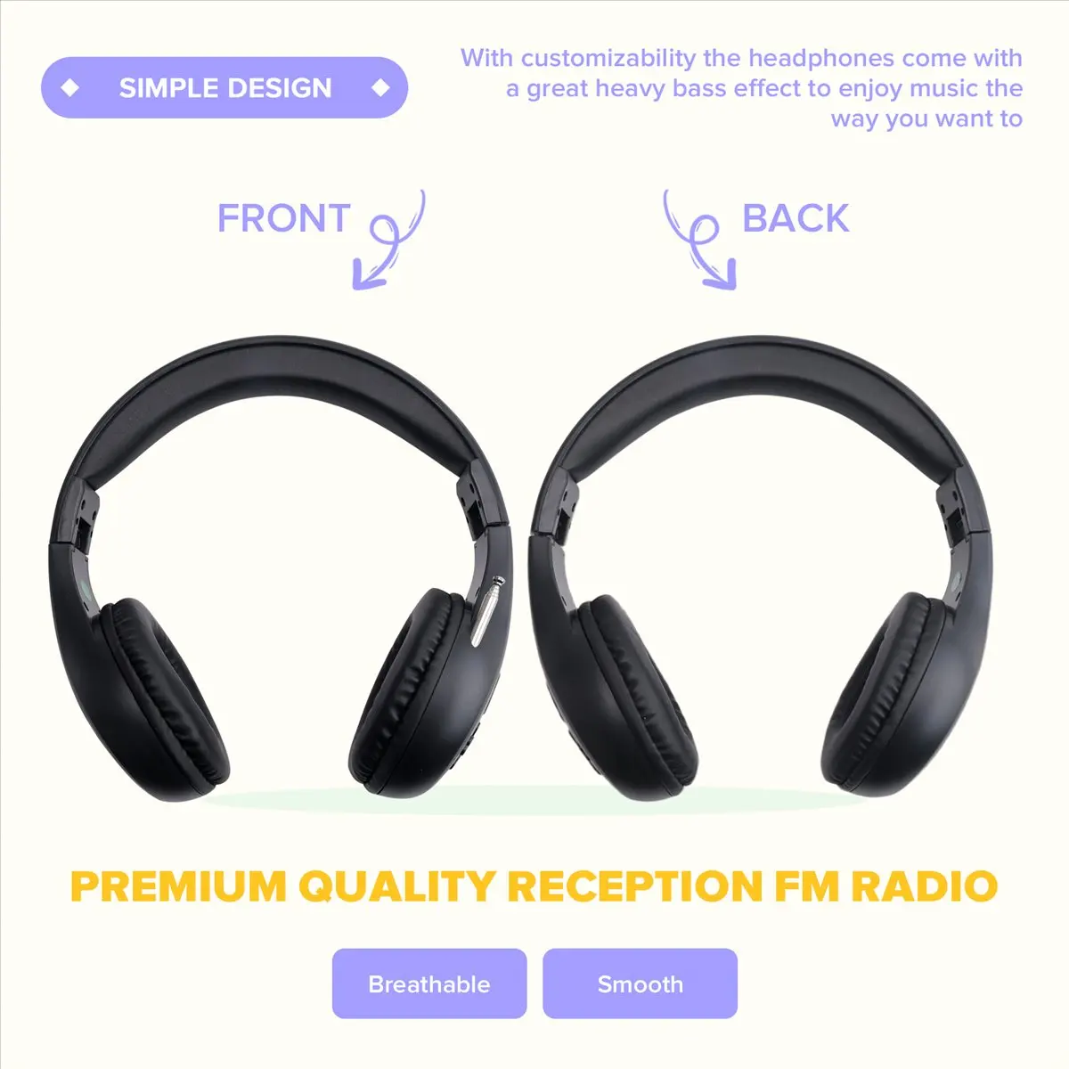 

M85K Персональные FM-радио наушники, беспроводная гарнитура со встроенным радио для кошения, бега, прогулок, ежедневных работ