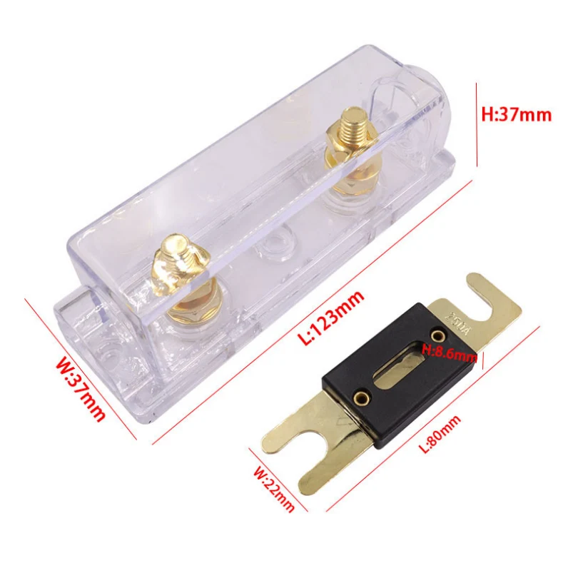 12-48V 60A/80A/100A/150A/200A/250A/300A Automobile Power Supply Type Power Amplifier Fuse 0/2/4 Gauge Fuse Holder for Cars