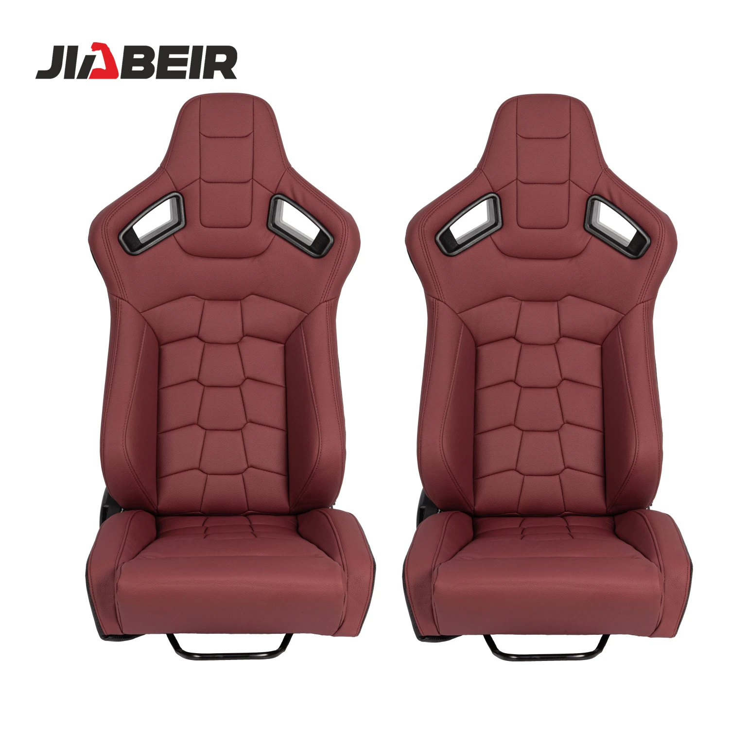 1074 Red PVC Leather Universal Vehicle Slider Simulator Gaming Station Adjustable Sim Bucket Racing Seats
