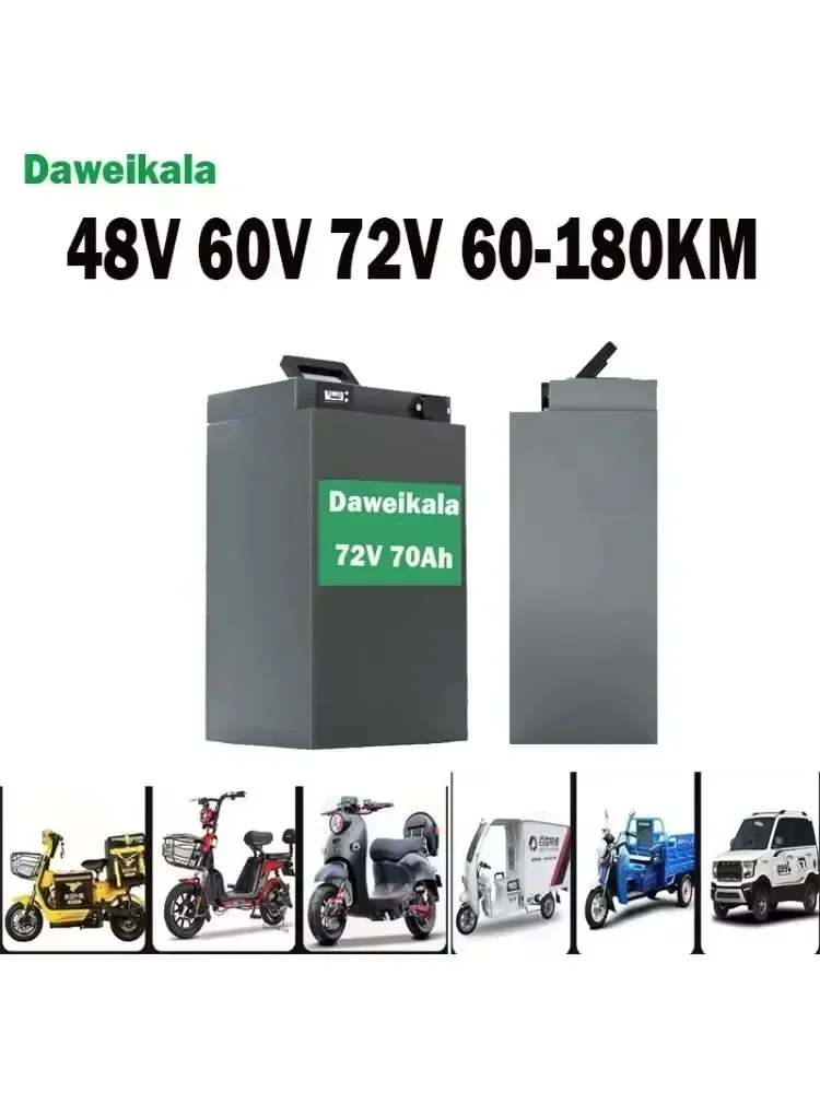 

High Rate Battery Pack for 48V60V72V Electric Motorcycle45AH60AH70AH Tricycle with Full Capacity Li-Ion Cells