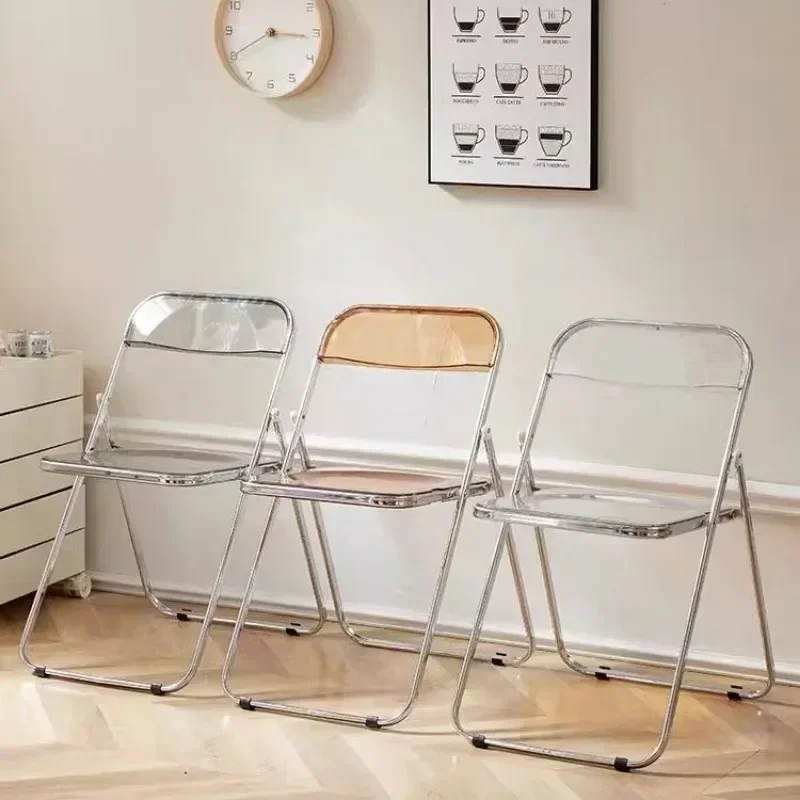 Folding Chair Home Lounge Chair Dinning Chair Furniture Influencer Photo Shoot Boutique Makeup Vanity Dining Clear Acrylic