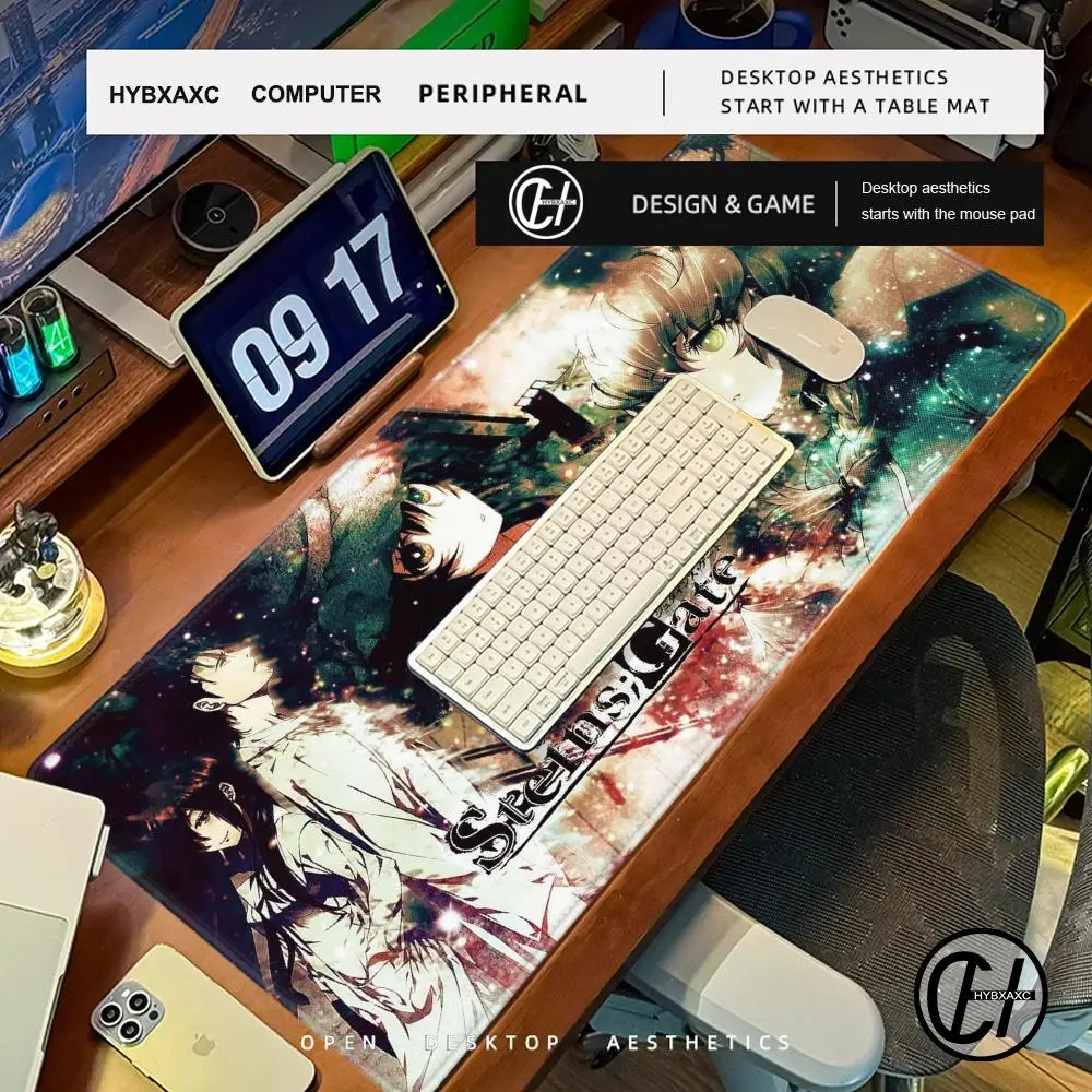 Steins Gate Mouse Pad Gamer Pad Big Mousepad Mouse Mat Keyboard Mat Desk Mat Table Carpet HYBXAXC Mausepad Computer Laptop Pad