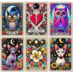 5D DIY Persian Cat Tarot Card Diamond Painting Kit Art Rhinestone Cross Stitch Kits Handmade Diamond Mosaic Embroidery Gift
