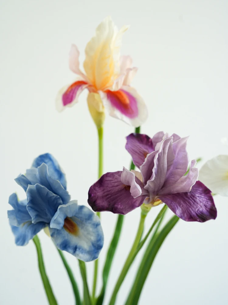 Artifical Iris Flower PU Elegance for Home Decor Living Room Beautiful Lifelike Iris Floral Arrangements Spring