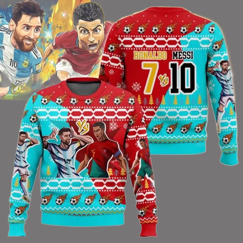 

2025/26 New No.10 Jersey Round Neck Pullover Christmas Party Harajuku 3D Printed Plus Size Women's and Men's Hoodie