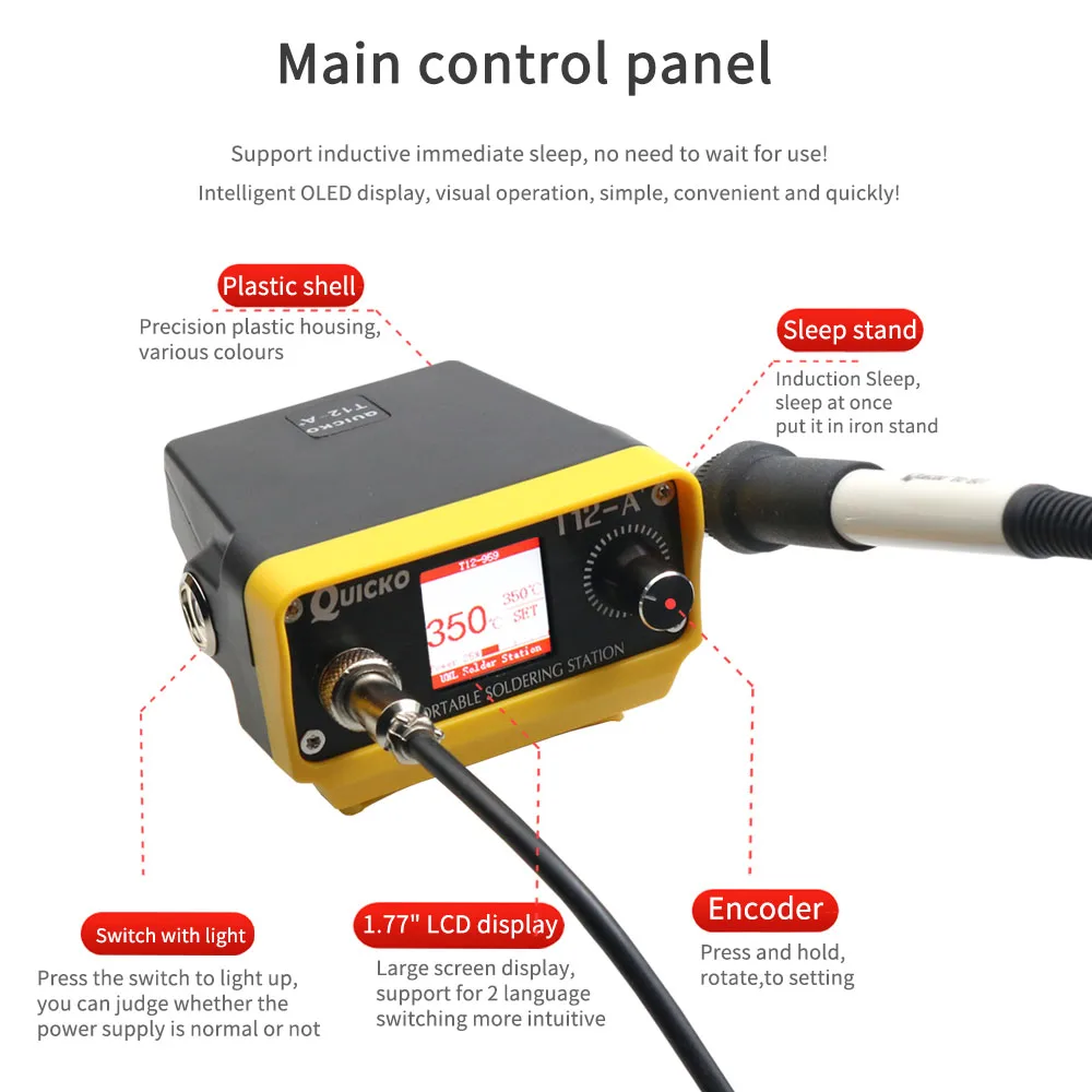 T12-A Plus Snoerloos Soldeerstation Soldeerijzer Voor Dewalt/Makita/Milwaukee/Devon Batterij 20V Max Li-Ion Batterij Voor Diy Kit