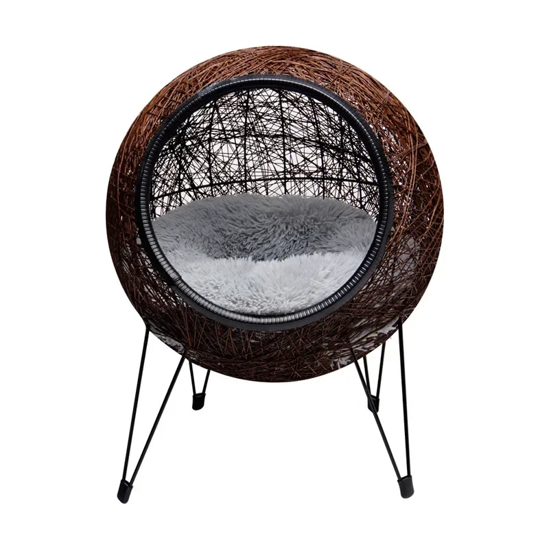 

Handwoven Cat Nest All Seasons House Moisture-proof Cage with High Sling Legs Semi-circular Dirt-resistant House