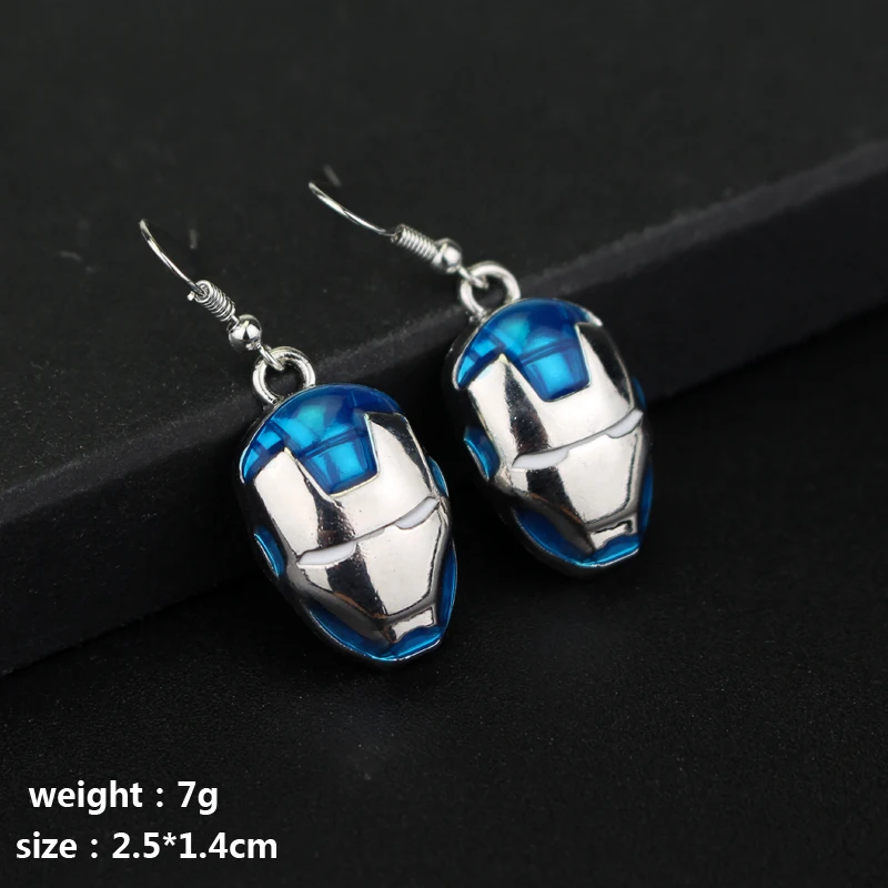 Superhero Iron Man Mask Pendant Earrings Avengers MARK 3 Fashion Cute Temperament Girls Daily Earrings for Jewelry Gifts