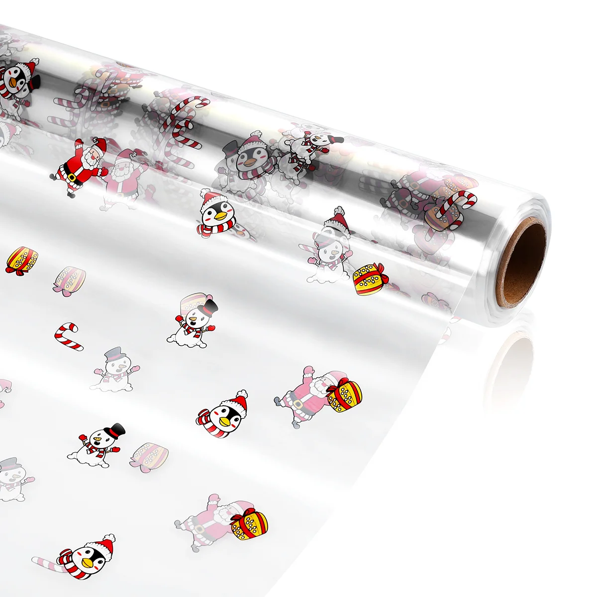 

STOBOK Cellophane Wrap 3 Mil Thickness Cellophane Wrap Roll Santa Claus Pattern Design Cellophane Bags to Wrap Gift Baskets