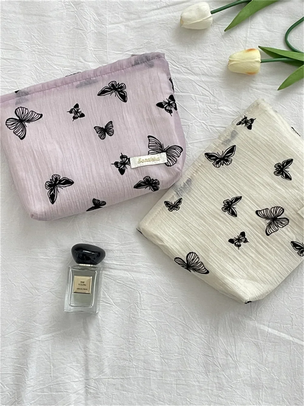 New Ins Butterfly Makeup Bags Women Cosmetic Bag Large Capacity Makeup Pouch Female Clutch Bag Travel Make Up Organizer Bag