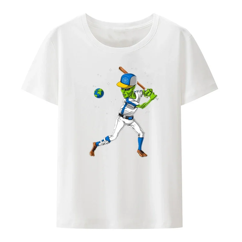 Space Alien Baseball O-neck Novelty Street Fashion Man Short Sleeve T-shirt Loose T-shirts Hipster Leisure Clothes Men Clothing