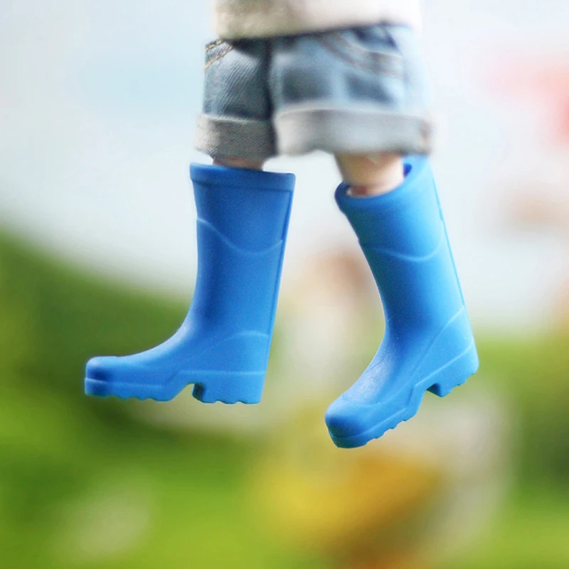 1Pairs 1/12 Scale Dollhouse Miniature Rubber Rain Boots Home Garden Yard Decoration Dolls Accessories Doll Shoes Model Toys