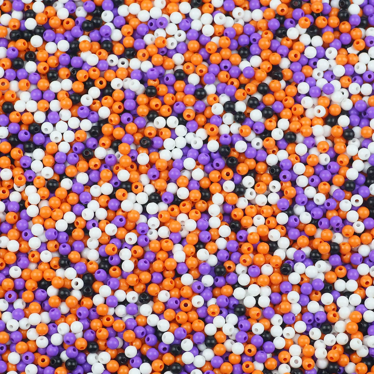 1000 stücke Halloween Craft Perlen 4mm Acryl Orange lila schwarz Spacer Perlen für DIY Schmuck Herstellung Armbänder Halskette Zubehör